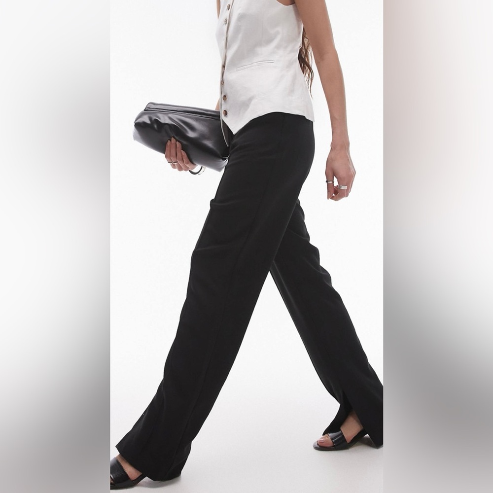 Topshop basic split pants in black US 8